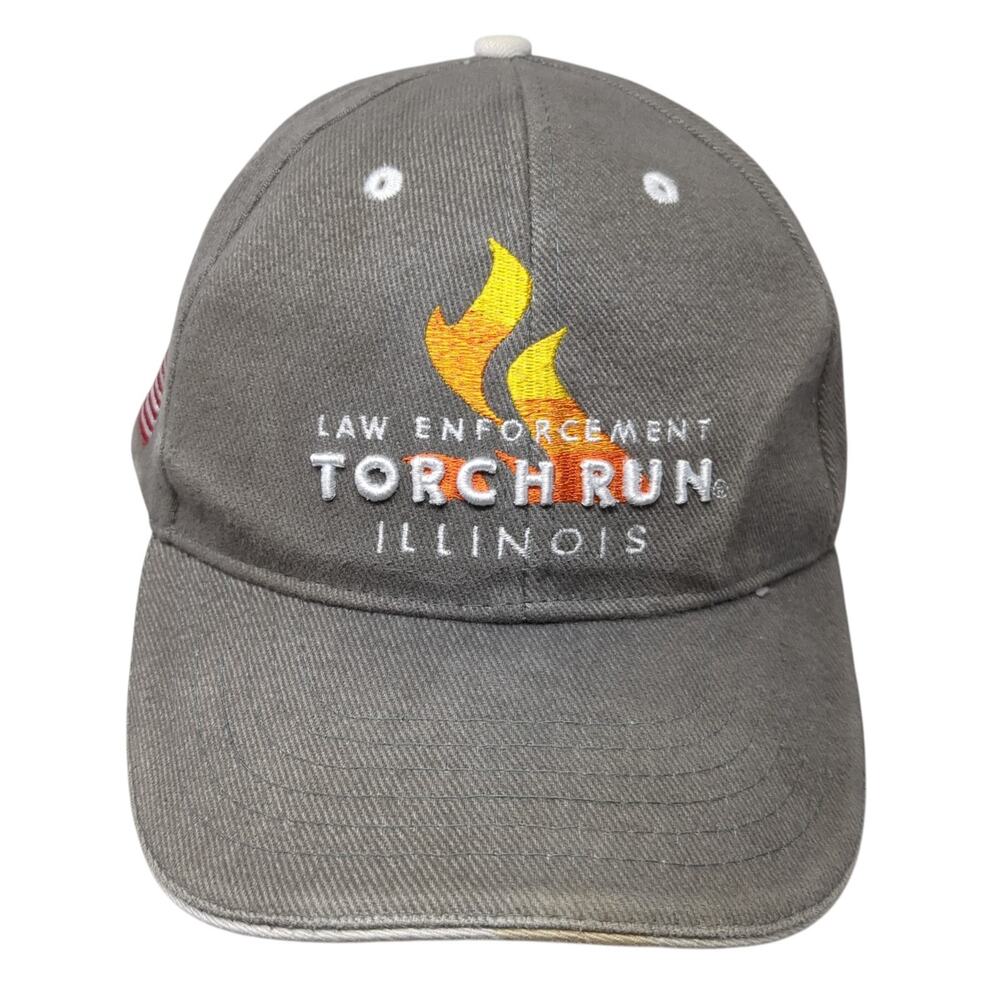 Law Enforcement Torch Run Illinois Strapback Baseball Cap Gray OS BWM Global